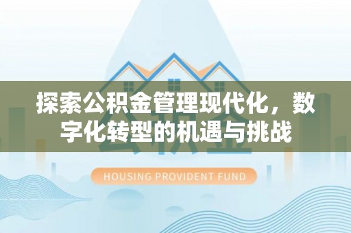 锦州探索公积金管理现代化，数字化转型的机遇与挑战